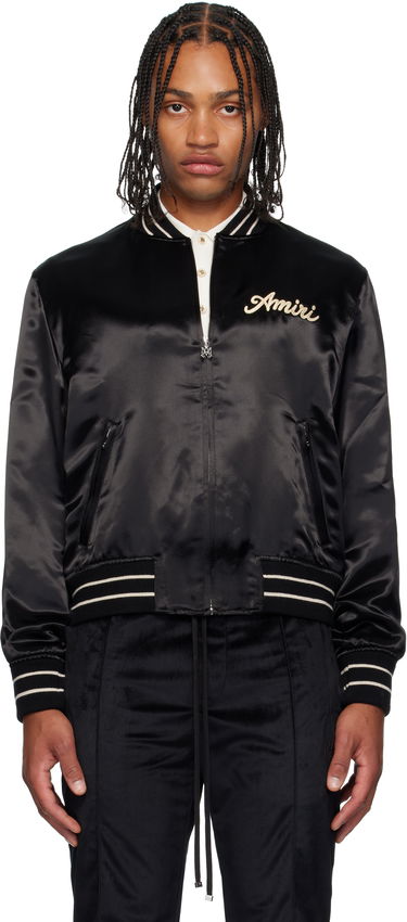 Bomberjakke AMIRI Amiri 'Club Amiri' Satin Bomber Jacket Sort | AMOUBB1056, 0