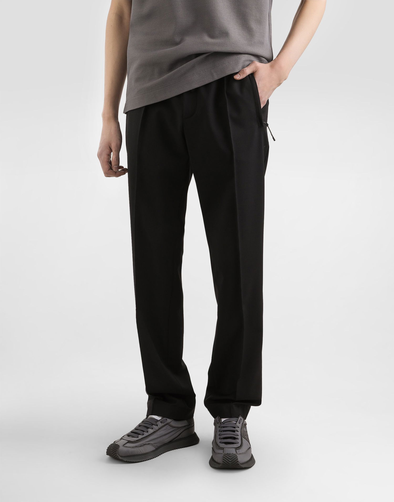 Joggingbukser Dolce & Gabbana Dolce & Gabbana Wool Canvas Joggers 52 Sort | GP147TFURK8N0000, 1