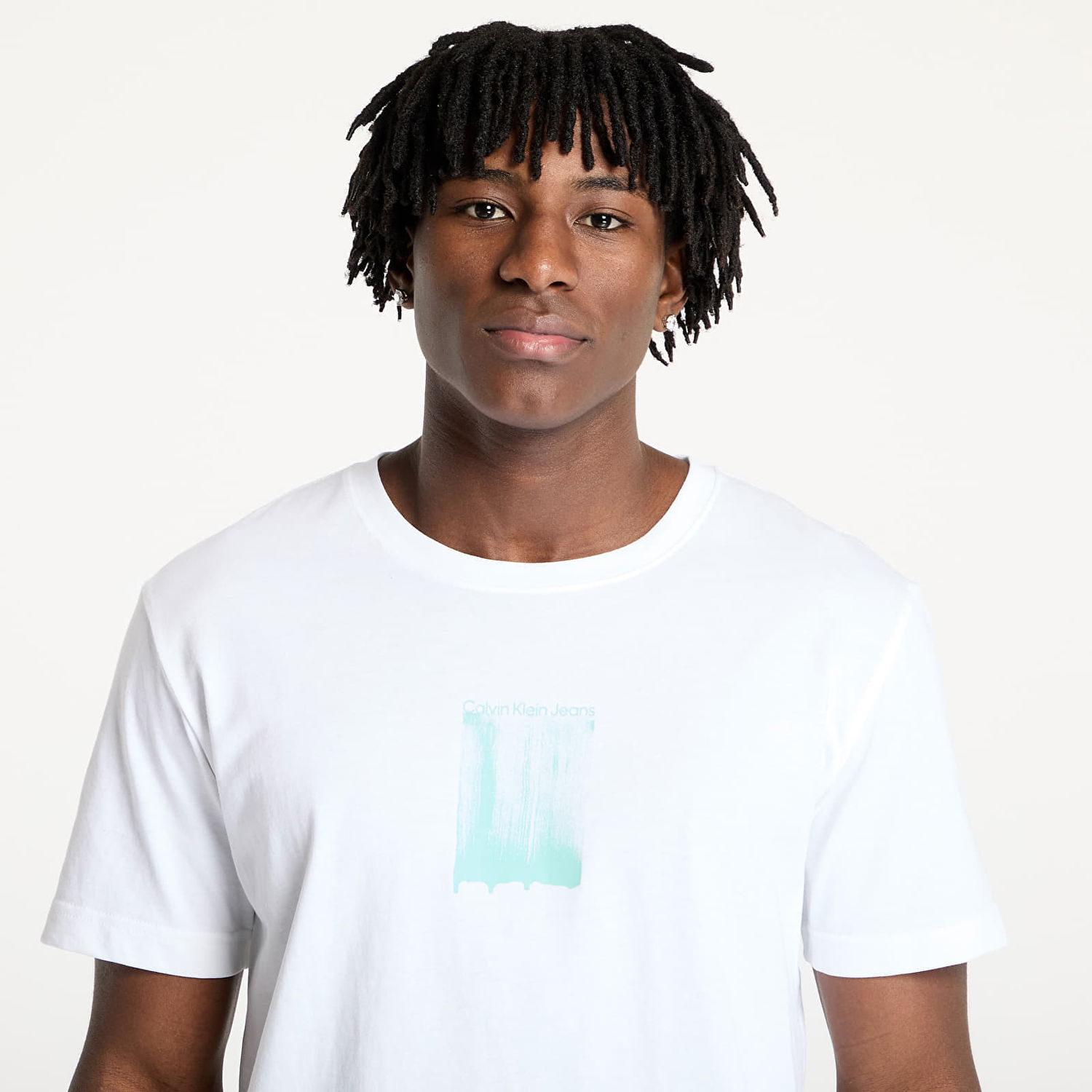T-shirt CALVIN KLEIN Calvin Klein Jeans Men's Brush Stroke Graphic T-Shirt Hvid | J30J327522 YAF, 1