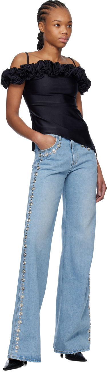 Jeans Coperni Coperni Studded Wide Leg Jeans Blå | COPP95STF2008, 3