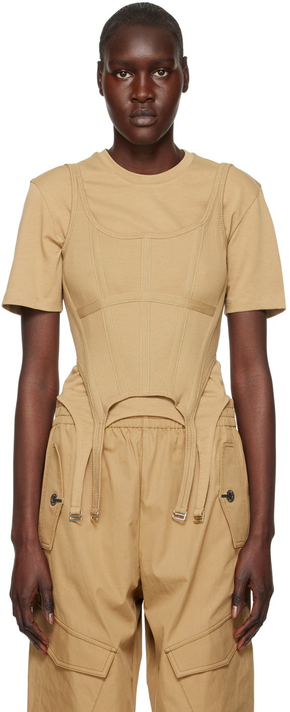 Tanktop Dion Lee Combat Corset Tank Top Beige | C3095R23