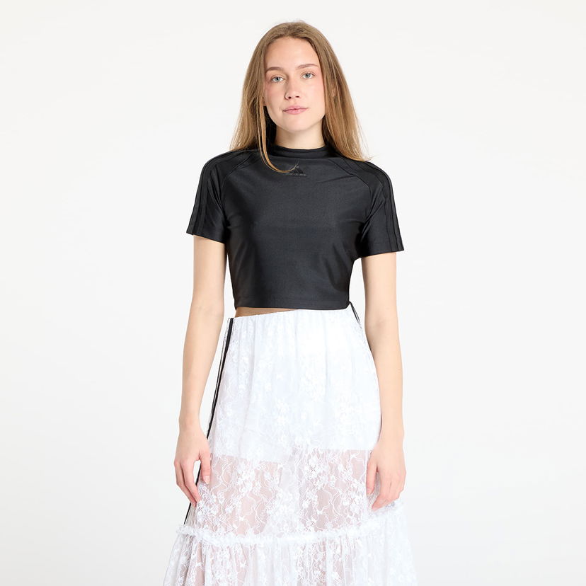 Crop top adidas Originals Teamgeist Adicolor Cropped T-Shirt Sort | JZ8278