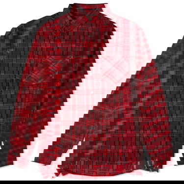 Skjorte Needles 7 Cuts Wide Over Dyed Flannel Shirt Rød | NS305-A, 0