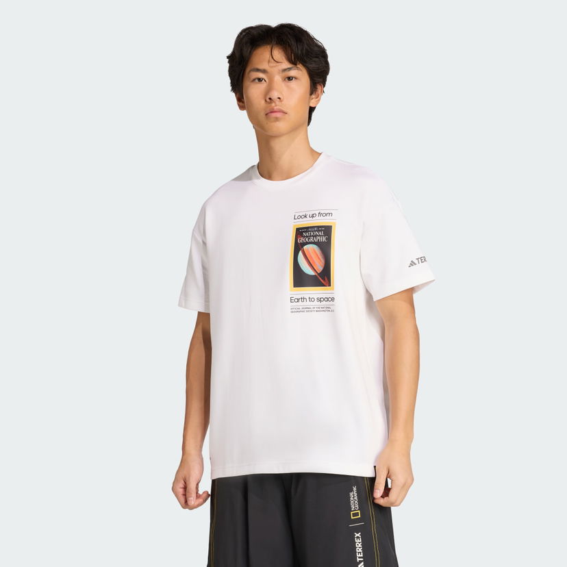 T-shirt adidas Performance National Geographic AEROREADY Graphic Tee Hvid | KC2349