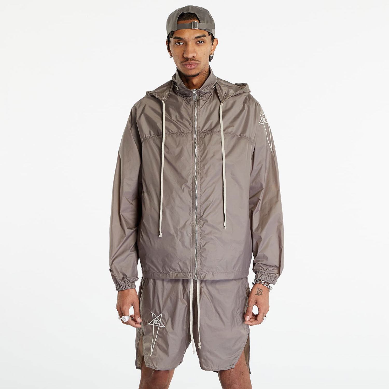 Jakke Rick Owens x Champion Mountain Windbreaker Beige | CM02C9220 CHNY 34, 0