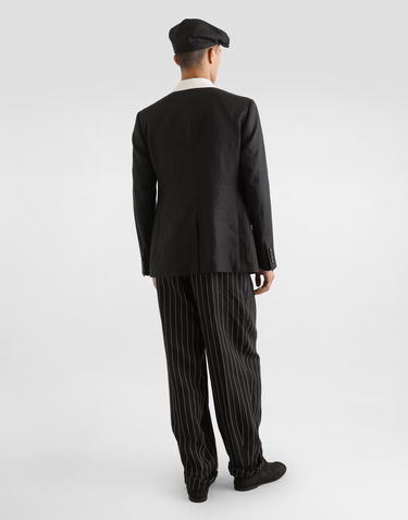 Bukser Dolce & Gabbana Dolce & Gabbana Pinstripe Linen-Blend Double Darts Pants Sort | GP10DTFR3F0S8053, 2