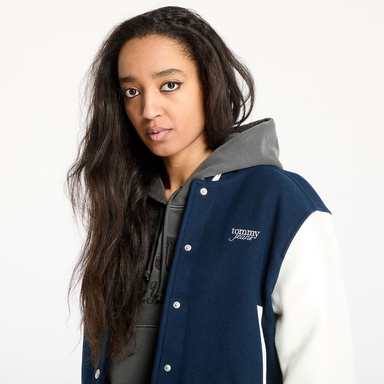 Bomberjakke Tommy Hilfiger Tommy Jeans Wool Varsity Bomber Jacket Mørkeblå | DW0DW19320 C1G, 1