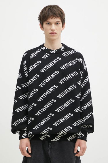 Sweater VETEMENTS VETEMENTS Monogram Warm Knit Sweater Sort | UA66KN150B, 0