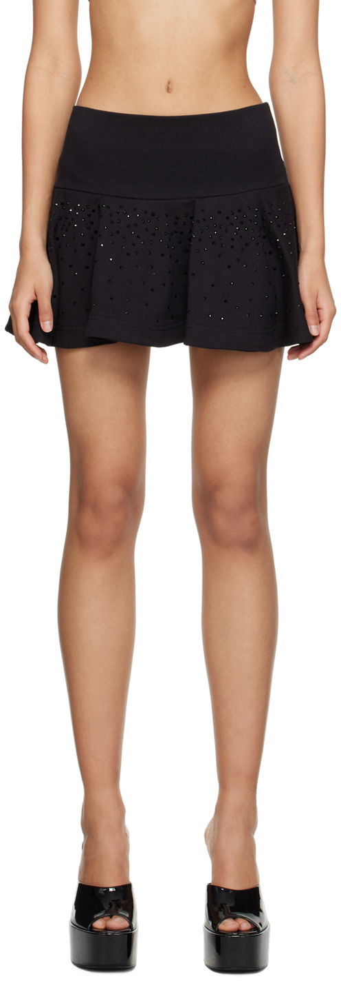 Nederdel Blumarine Rhinestone Decorated Mini Skirt Sort | P322F016A