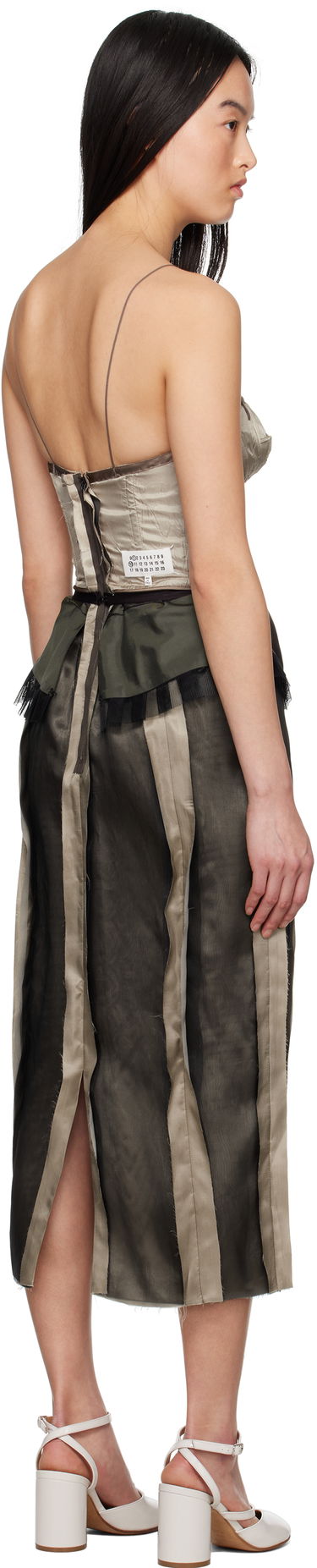 Nederdel Maison Margiela Maison Margiela Silk Midi Dress with Peplum Grøn | S51DD0025 MTN057, 2