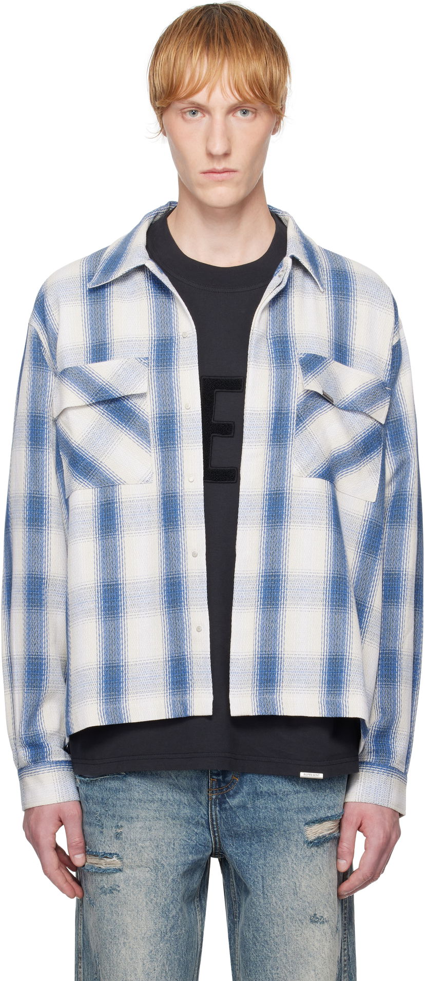 Skjorte Represent Clo Represent Season Flannel Shirt Blå | MLM2905