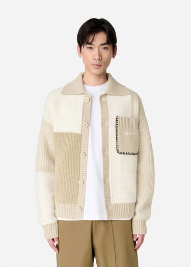 Sweater AXEL ARIGATO Beige Patchwork Knitted Cardigan Hvid | A3066002, 7