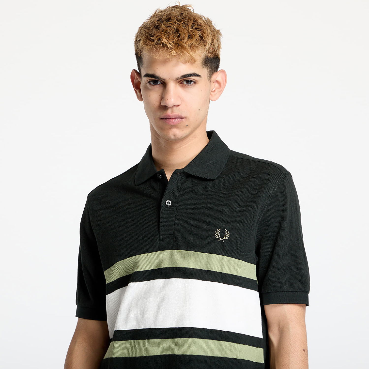 Polo skjorte Fred Perry Fred Perry Panelled Polo Shirt Sort | M9903 Q20, 1