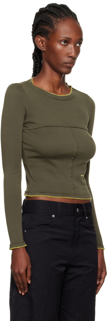 T-shirt Eckhaus Latta Eckhaus Latta Lapped Baby Crewneck T-Shirt Grøn | 9100-EL-PF25-CE -, 1