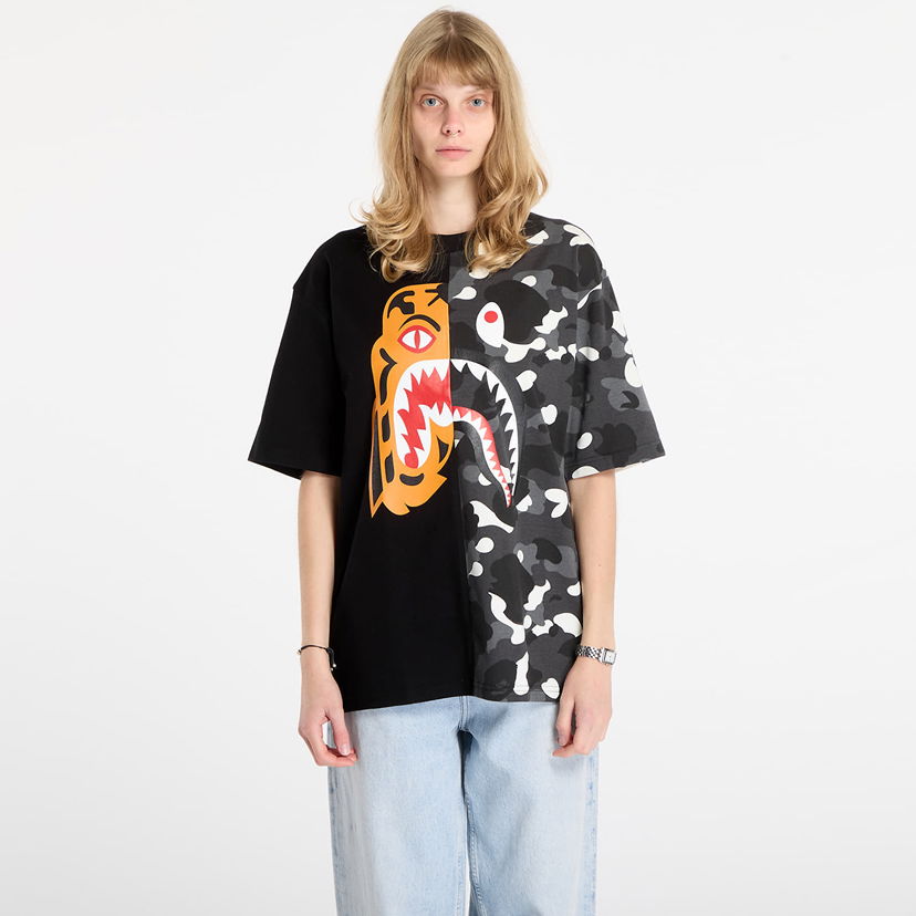 T-shirt BAPE City Camo Tiger Shark Relaxed Fit T-Shirt Flerfarvet | 001CSL801301MBLK