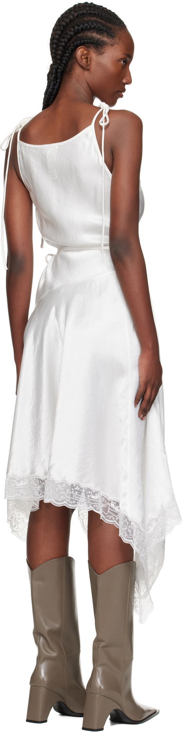Kjole Acne Studios Acne Studios Satin Lace Midi Dress Hvid | A20862-, 2
