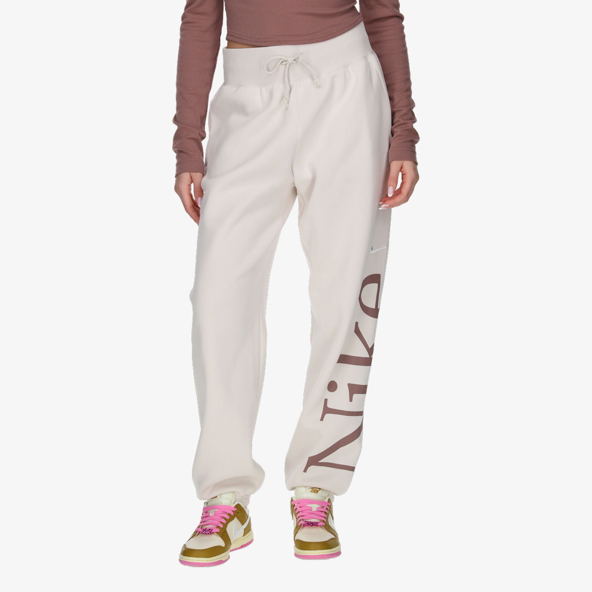 Joggingbukser Nike W NSW PHNX FLC OS LOGO SWTPNT Grå | FN2552-104, 0
