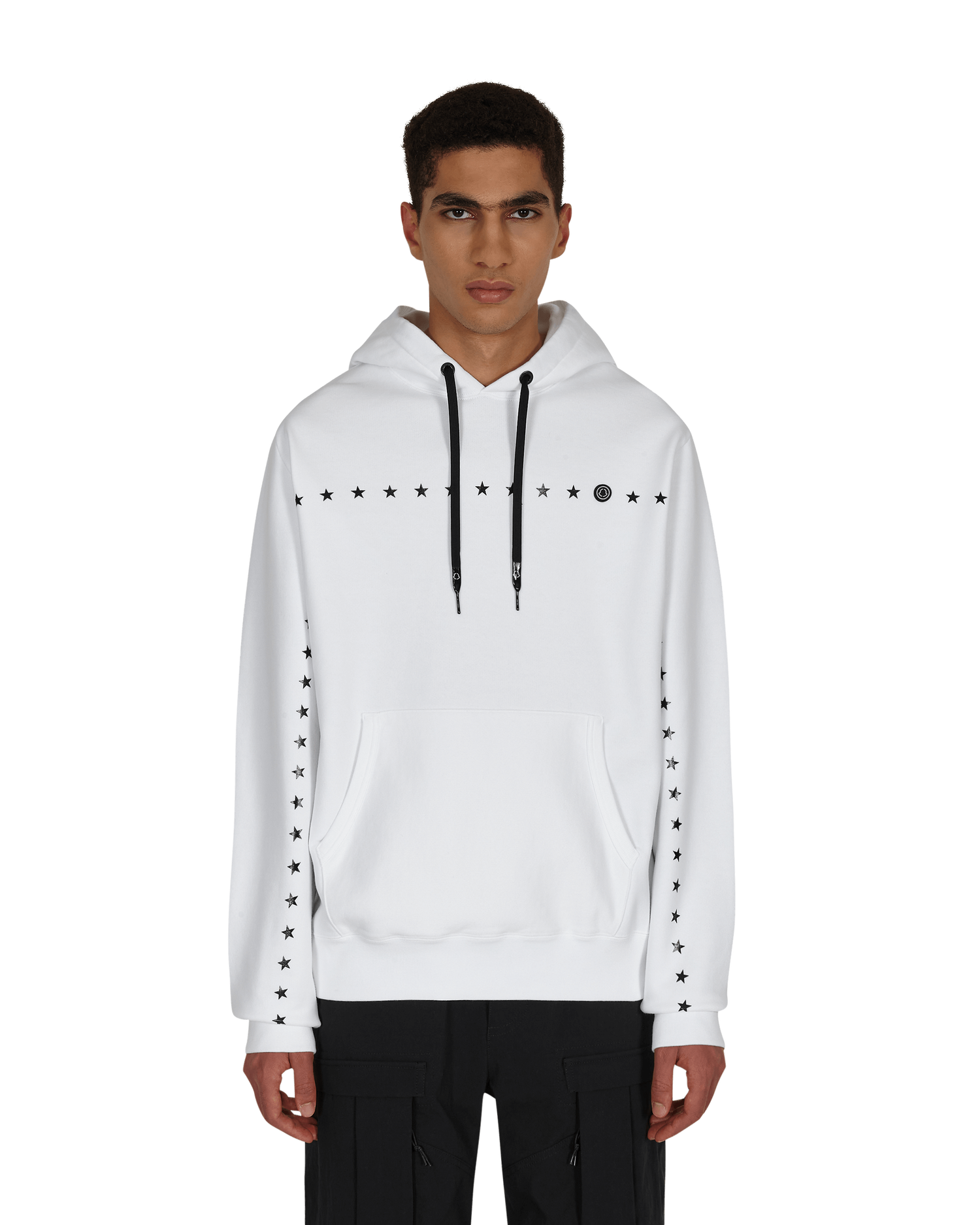 Sweatshirt Moncler FRGMT Hiroshi Fujiwara Printed Stars Hooded Sweatshirt Hvid | G209U8G00007 001, 0
