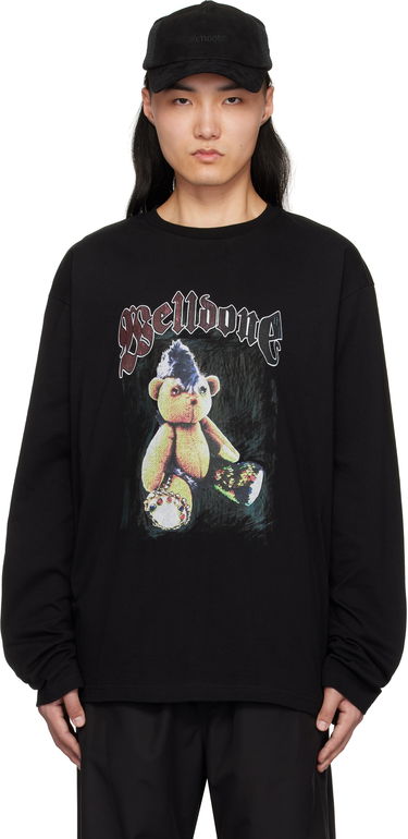 T-shirt We11done We11done Punk Teddy Graphic Long Sleeve T-Shirt Sort | WD-TT0-25-748-U-BK, 0