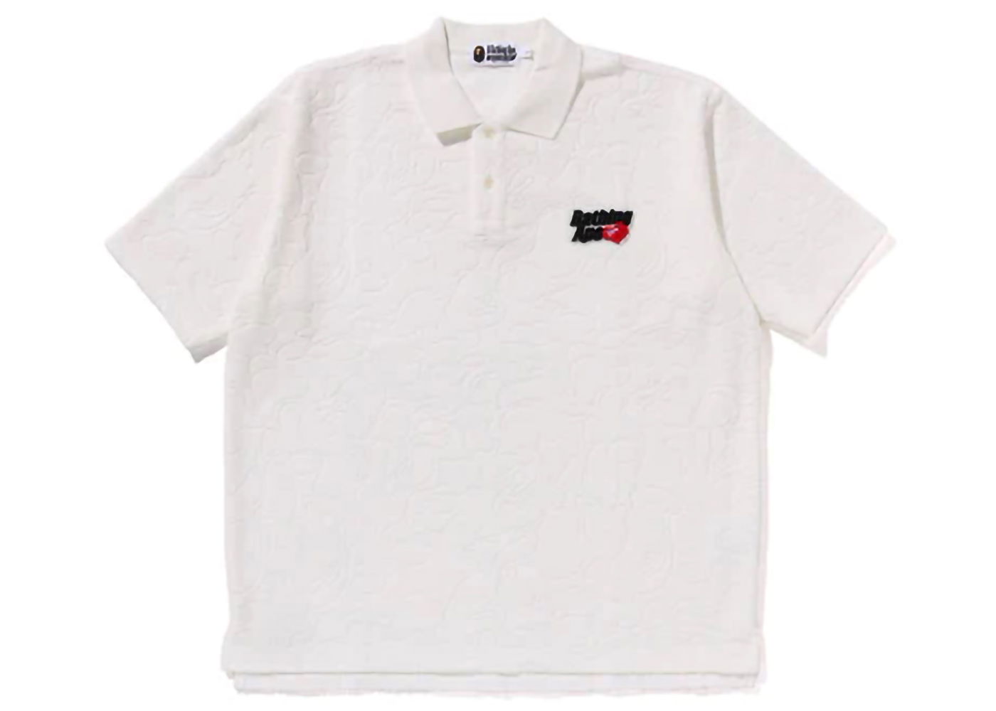 Polo skjorte BAPE BAPE Line Camo Terry Towel Ape Head One Point Polo White Hvid | 1K30-112-301, 0