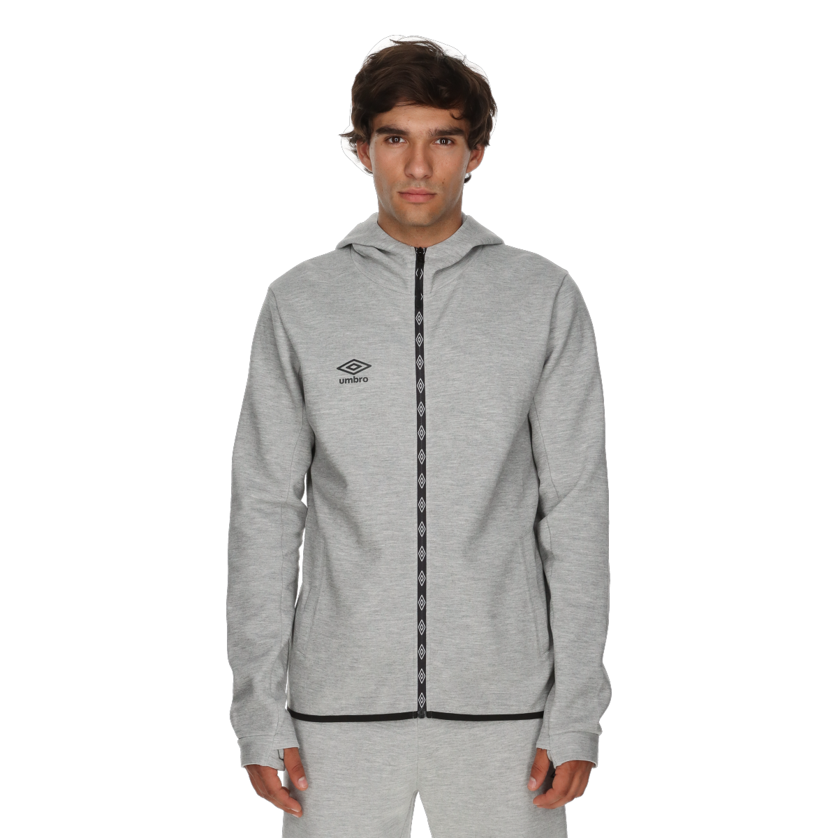 Sweatshirt Umbro Diamond Full-Zip Hooded Sweatshirt Grå | UMA253M610-3A, 0