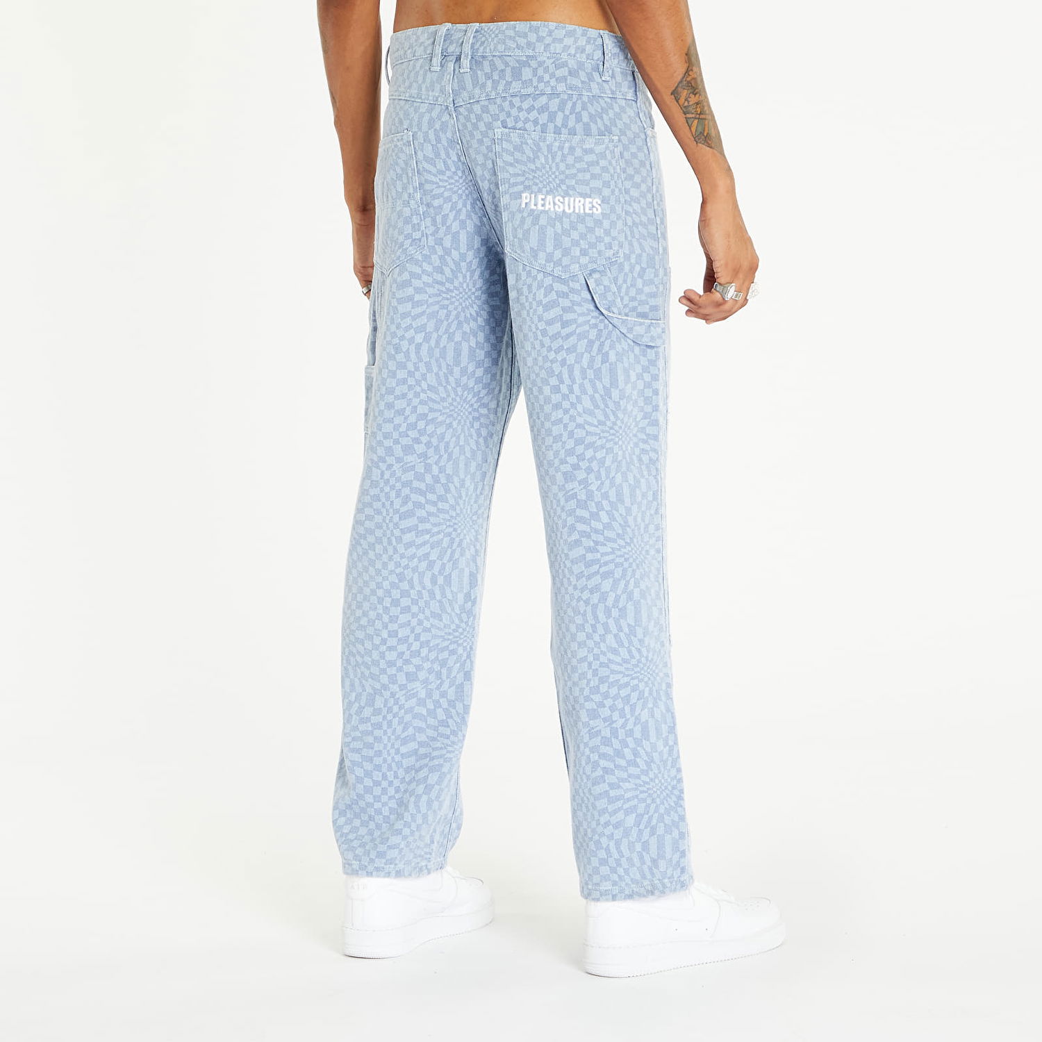 Bukser Pleasures Washy Double Knee Work Pants Blue Blå | P23F008 BLUE, 1