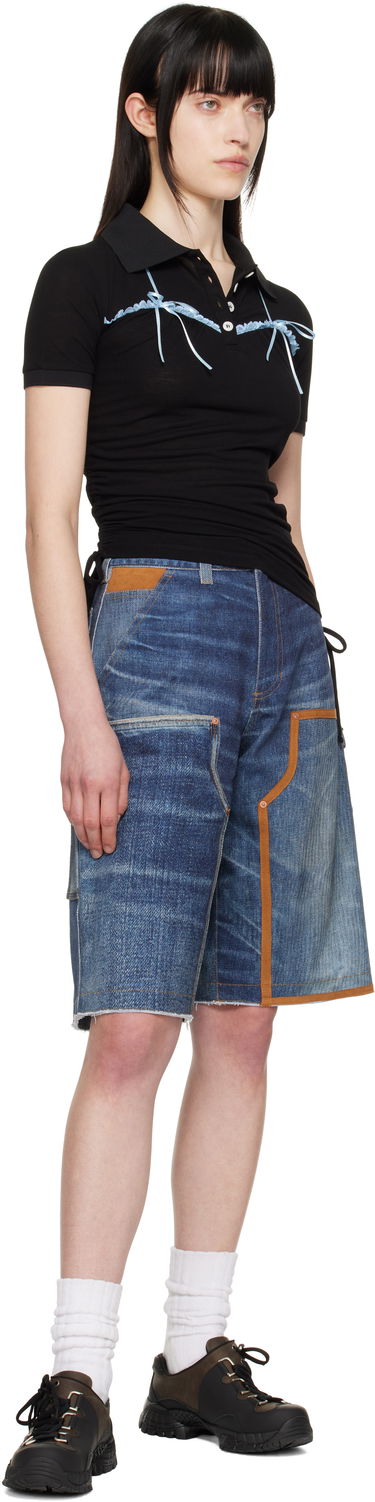 Shorts Andersson Bell Andersson Bell Trompe L'oeil Double-Knee Denim Shorts Blå | apa786u, 3