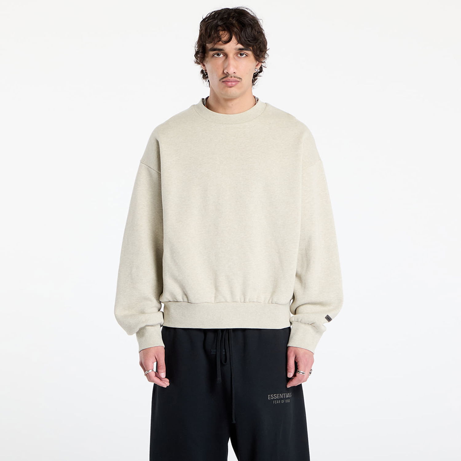 Sweatshirt Fear of God Fear of God Essentials Classic Fit Fleece Crewneck Sweatshirt Beige | 192SP252042F-969, 0