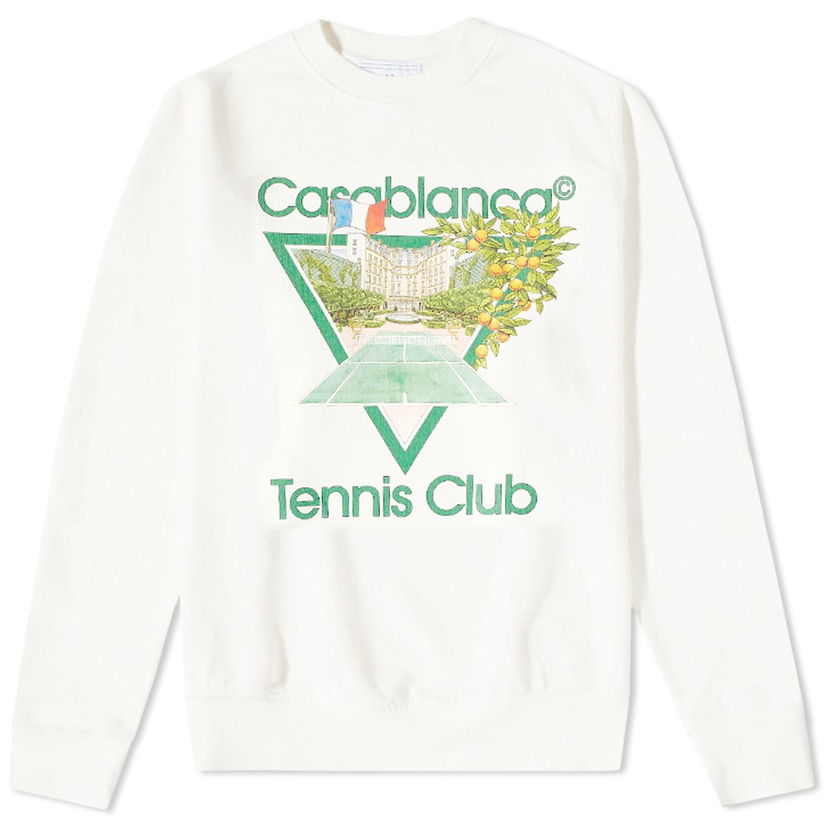 Sweatshirt Casablanca Tennis Club Graphic Print Crewneck Sweatshirt Hvid | MF22-JTP-001-06