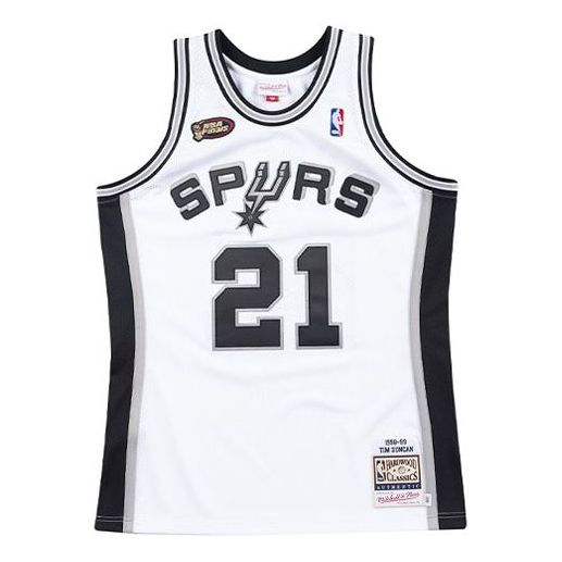 Jersey Mitchell & Ness Mitchell & Ness San Antonio Spurs Basketball Jersey Hvid | AJY4EL18027-SASWHIT98TDU
