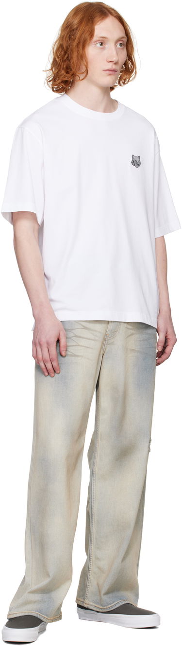 T-shirt MAISON KITSUNÉ Maison Kitsuné Fox Head Patch Oversize T-Shirt Hvid | OM00128KJ0119, 3