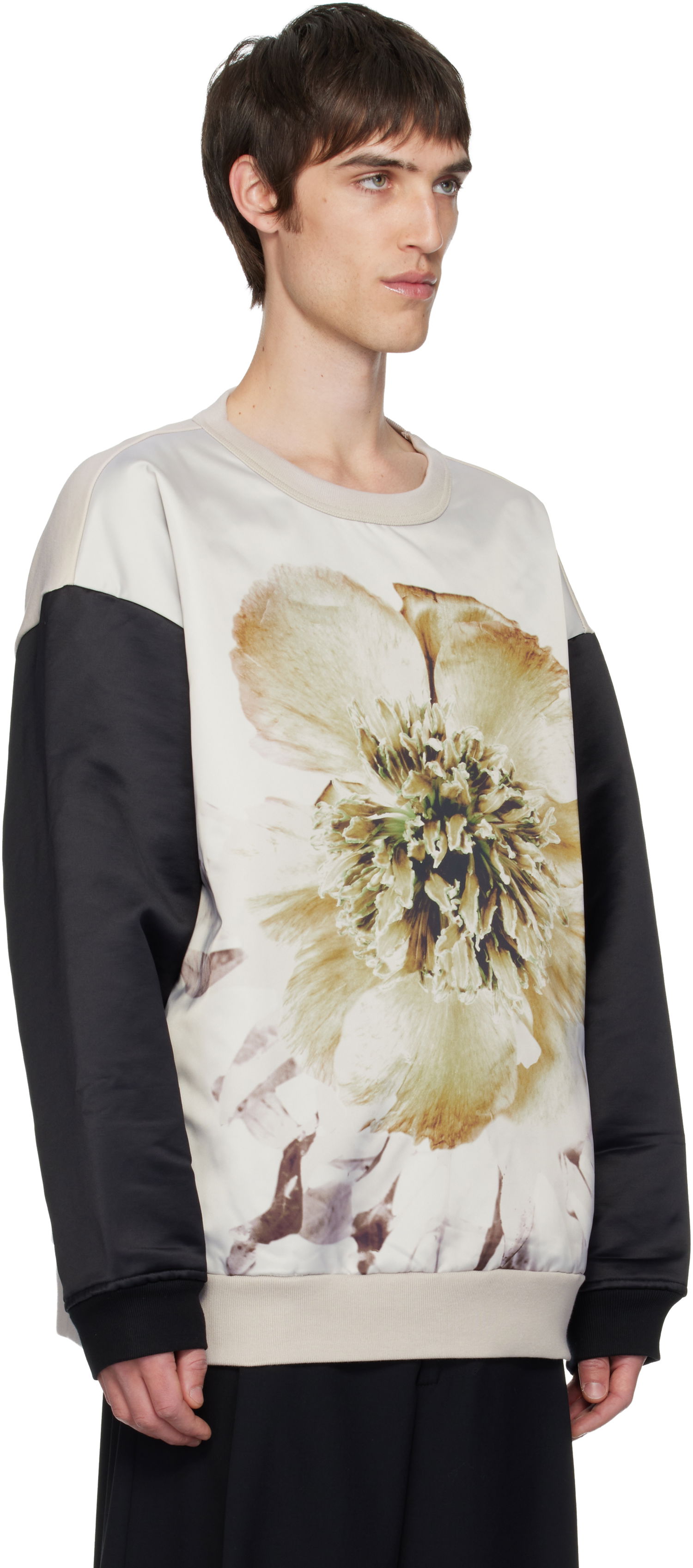 Sweatshirt Dries Van Noten Dries Van Noten Paneled Floral Print Sweatshirt Flerfarvet | 252-021163-2611, 1