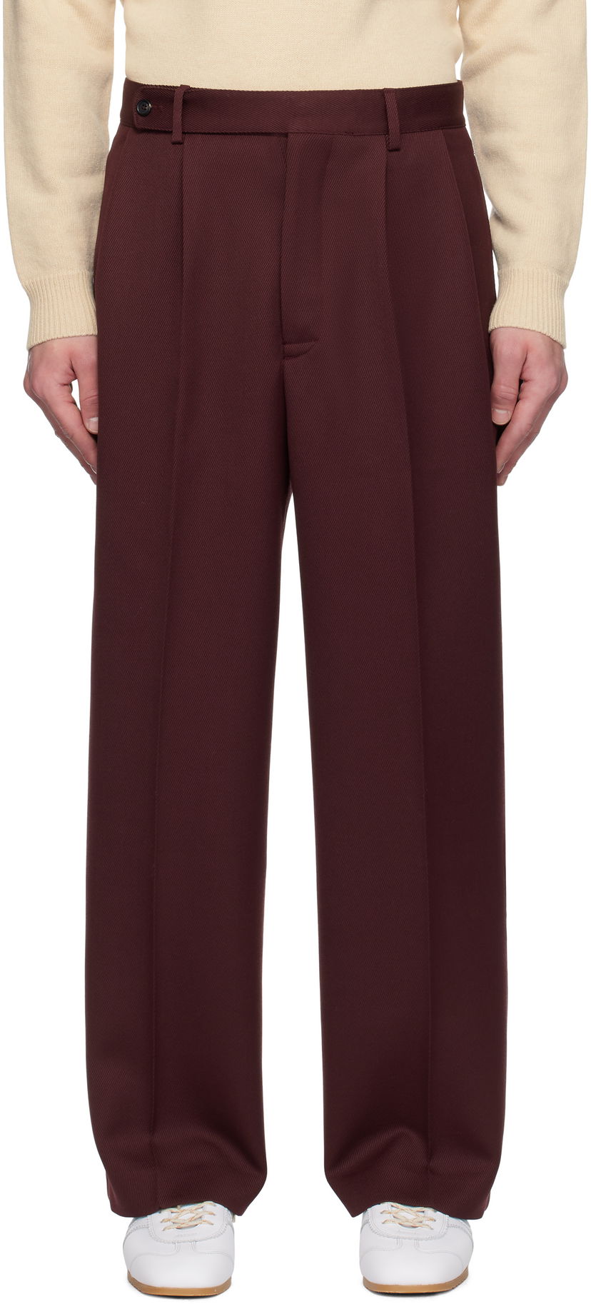 Bukser Bode Twill Braided Trousers Bourgogne | MRF24BT034