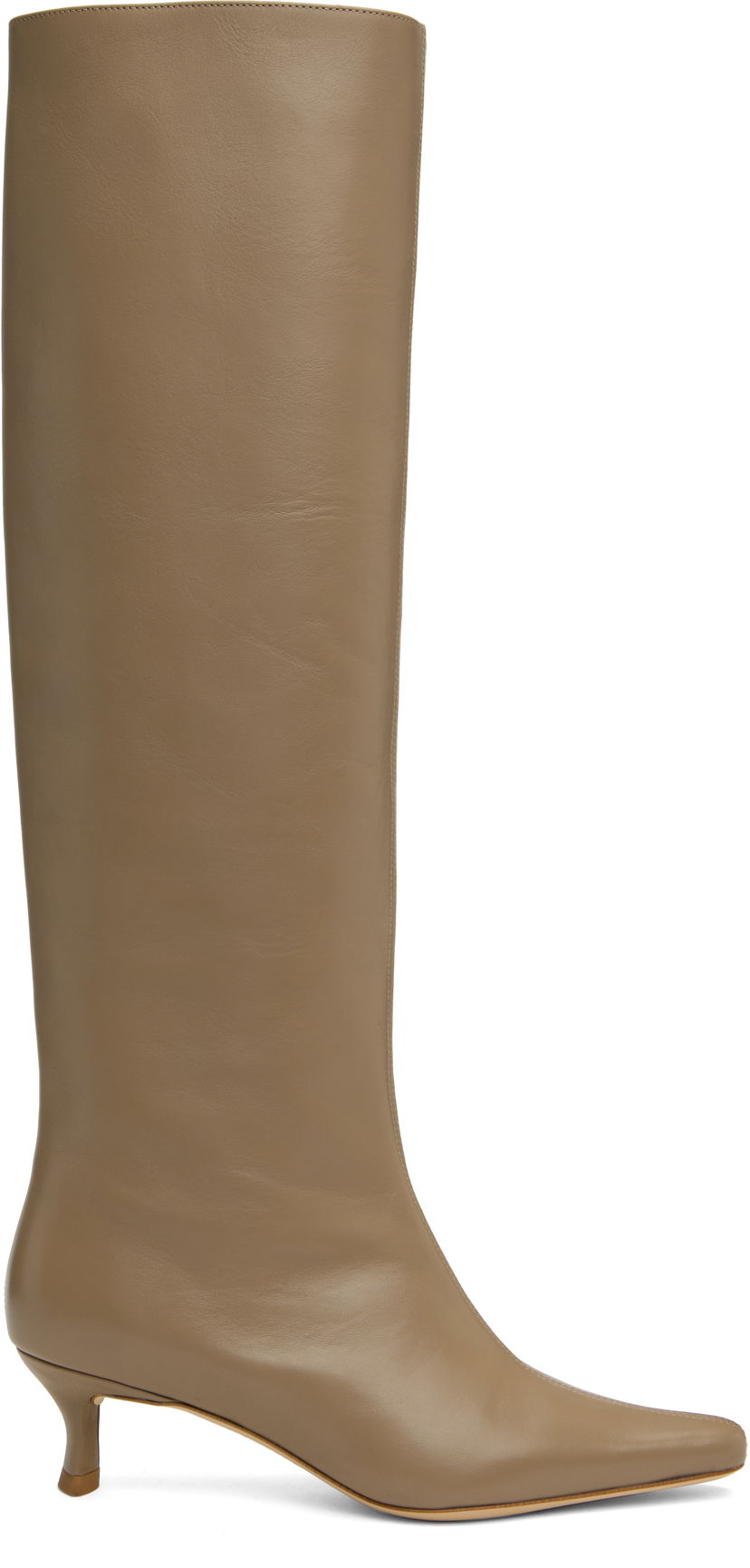 Sneakers og sko BY FAR BY FAR Stevie 42 Kitten Heel Tall Boots Beige | MWFBO066CL013BG017PL