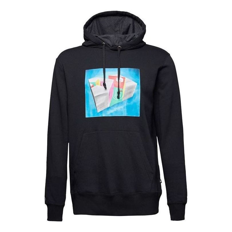 Sweatshirt Converse Star Chevron 3D Court Pullover Hoodie Sort | 10017341-A01, 0