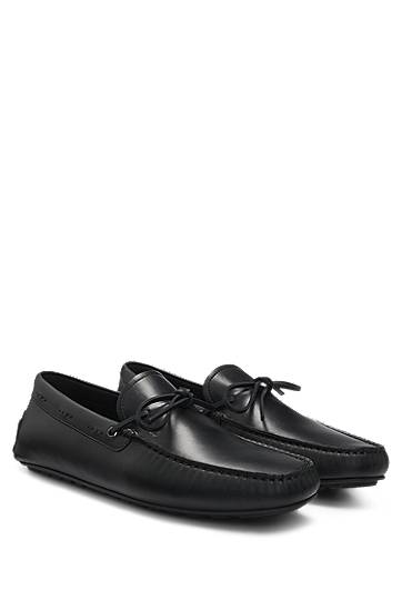 Tøj og tilbehør BOSS Leather Moccasins with Driver Sole Sort | 50541771