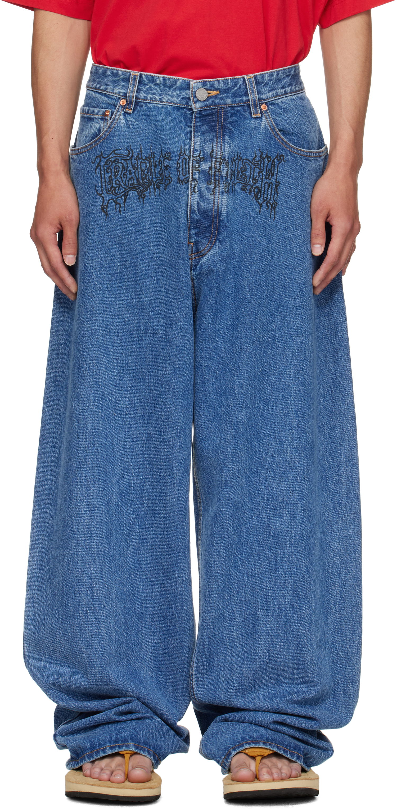 Jeans VETEMENTS Vetements Cradle of Filth Baggy Jeans Blå | UH76DP150LB2, 0