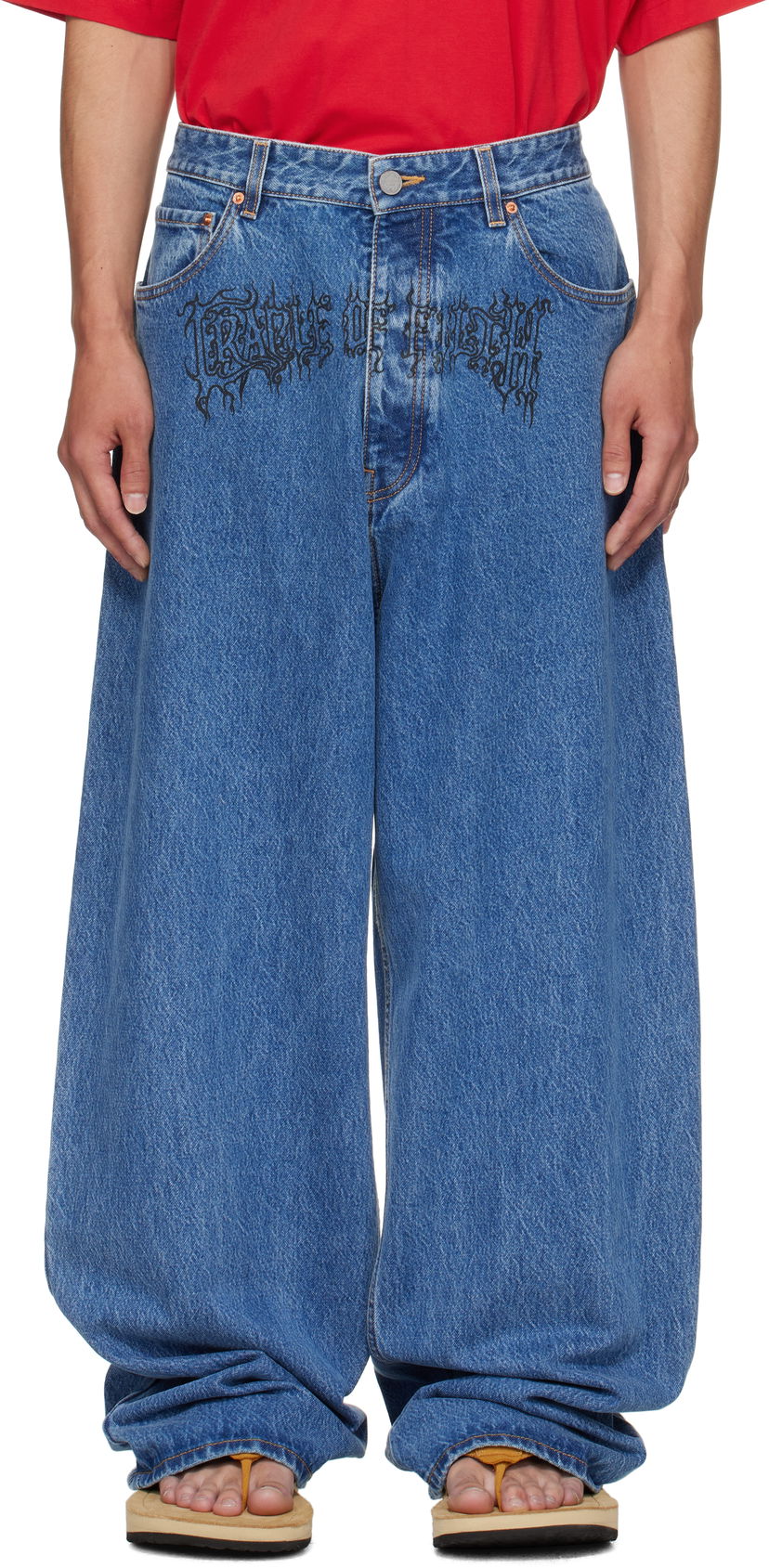 Jeans VETEMENTS Vetements Cradle of Filth Baggy Jeans Blå | UH76DP150LB2