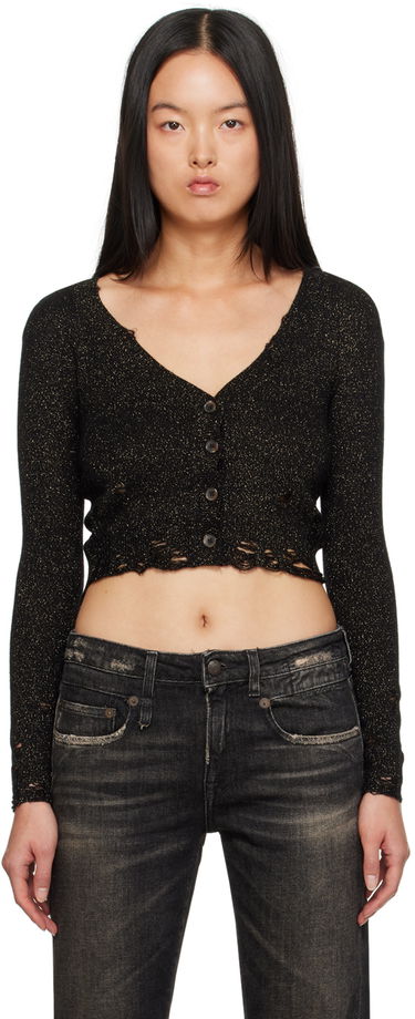 Sweater R13 R13 Distressed Cropped Cardigan Sort | R13WY150-Y103B, 0