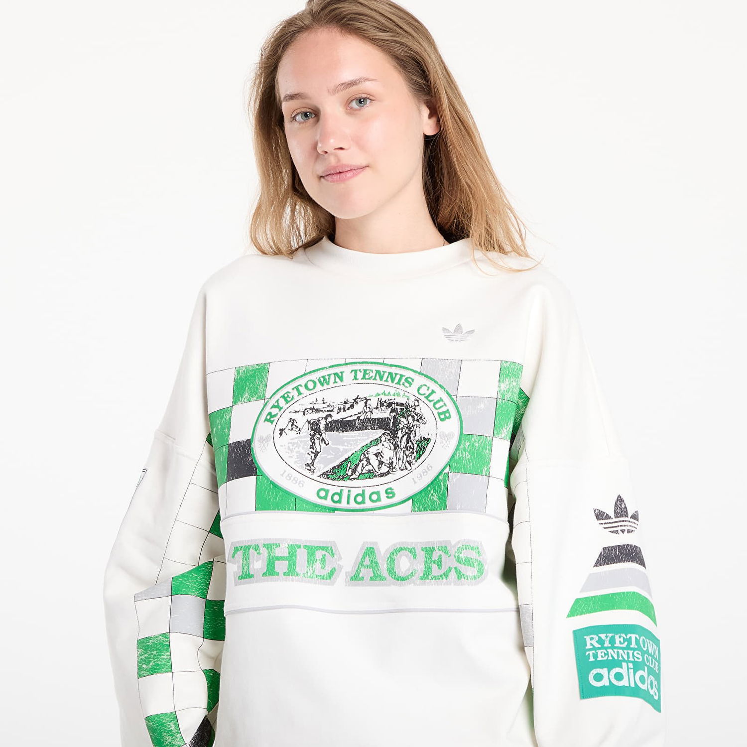 Sweatshirt adidas Originals Archive Court Sweatshirt Hvid | JW0149, 1