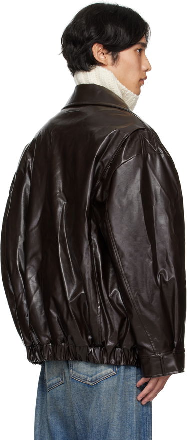 Jakke Maison Margiela MM6 Maison Margiela Sports Faux-Leather Jacket Brun | SH0AM0065 M35465, 2