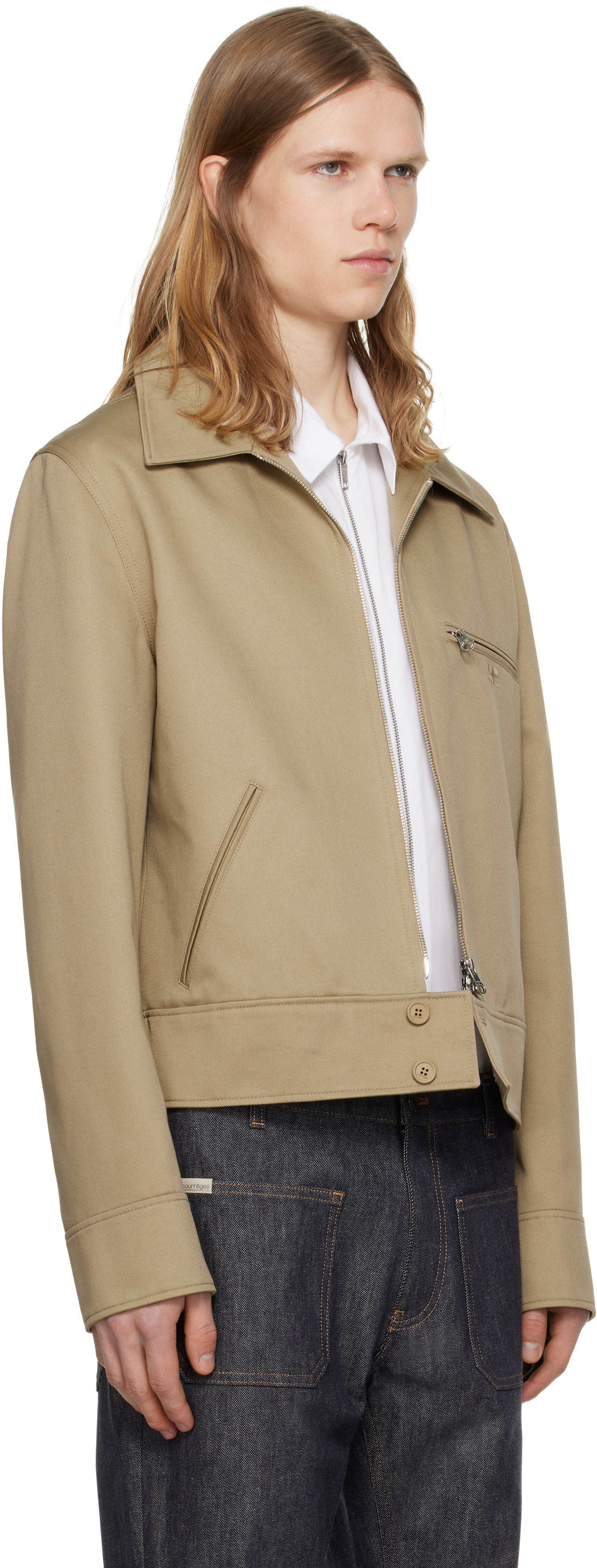 Jakke Courrèges Courrèges Zipped Jacket Beige | 125CBL251PL0178, 1