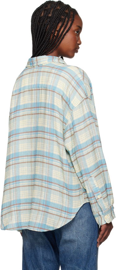 Skjorte R13 R13 Double Front Plaid Shirt Blå | R13WR371-R481B, 2