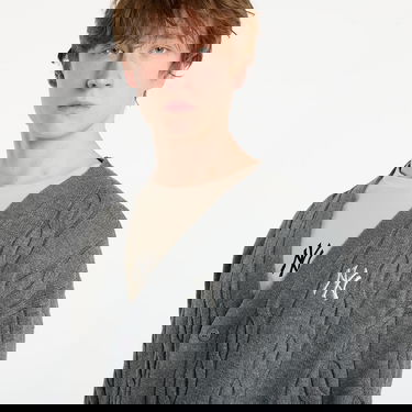 Sweater New Era MLB New York Yankees Cable Knit V-Neck Cardigan Grå | 60758743, 4