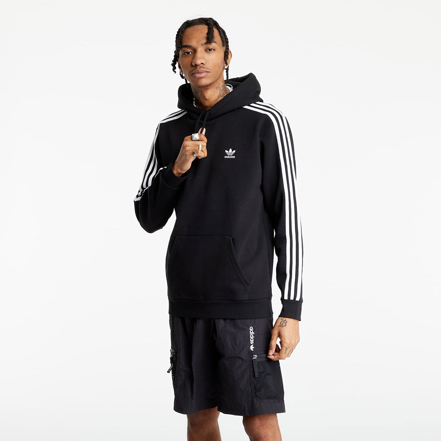 Sweatshirt adidas Originals 3-Stripes Hoody Sort | H06676, 0