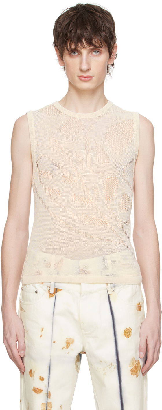 Tanktop Feng Chen Wang Feng Chen Wang Open Knit Tank Top Beige | FUS17KT01W, 0