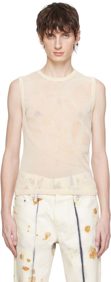 Tanktop Feng Chen Wang Feng Chen Wang Open Knit Tank Top Beige | FUS17KT01W, 0