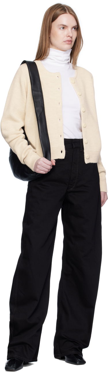 Sweater LEMAIRE Lemaire Alpaca Cropped Cardigan Beige | TO1411 LK1028, 3