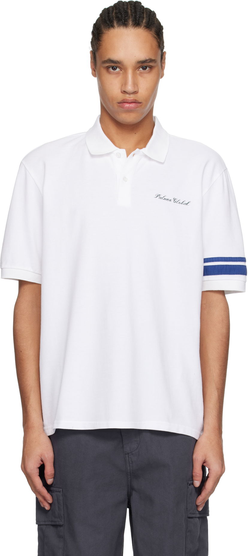 Polo skjorte Palmes Palmes 'Global' Pique Polo Hvid | P10-0045-001