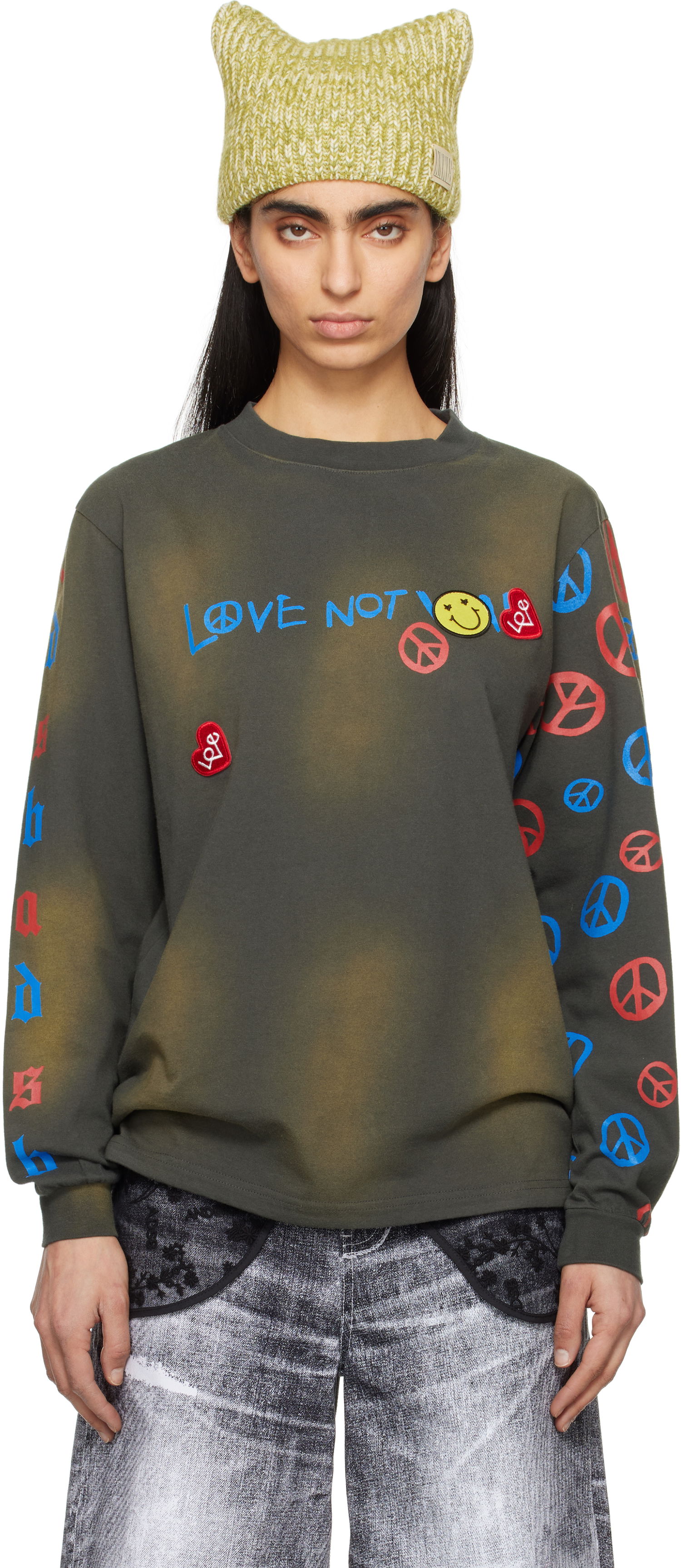 T-shirt Andersson Bell Andersson Bell 'Love Not War' Long Sleeve T-shirt Grøn | atb1254u, 0